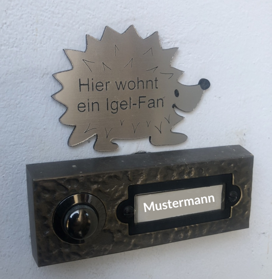 Igel Klingelschild | Briefkastenschild | Hier wohnt ein Igel-Fan